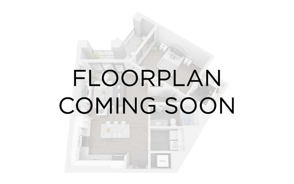 A1D - 1 bedroom floorplan layout with 1 bathroom and 632 square feet